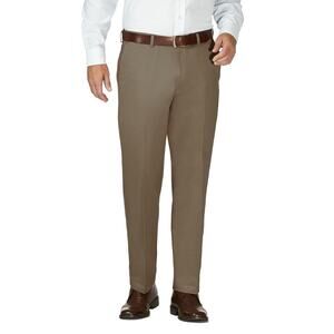 Haggar Pants Mens 34x30 Tan Work To‎ Weekend Khaki No Iron Classic Fit NEW